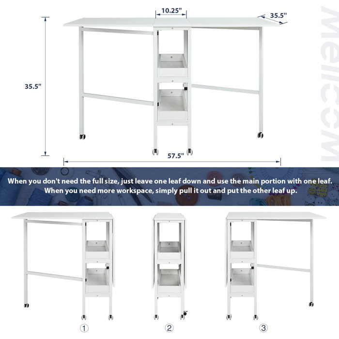 EROMMY 57.5'' x 35.5'' Foldable Craft Table & Reviews Wayfair